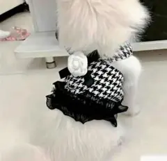 新品　犬用　千鳥柄ハーネス&リードセット　XS