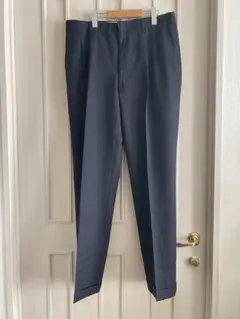 ウール100% ダークグレー スラックス