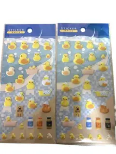 新品未開封　銭湯アヒル　ぷくぷくシール　2点セット
