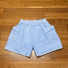 SKAPE ライトブルー ショートパンツ キュロット120 130 綿100％