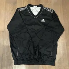 adidas ブラック Vネック 長袖ウェア　袖取り外し可能