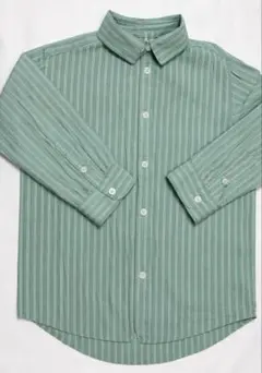 H&M ストライプシャツ　100 105 緑　グリーン