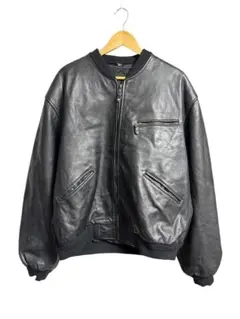 vintage リアルレザーボンバーブルゾン　ジャケット