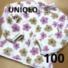 UNIQLO フリースジャケット 100cm 花柄
