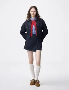 GU デニムラップスコート