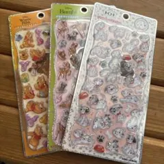 プチドロップステッカー　バンビ　プーさん　ディズニー　101匹わんちゃん　3枚
