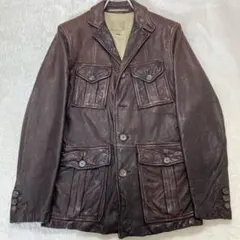 バナナリパブリック 牛革 レザージャケット 肉厚 ライダース ブラウン