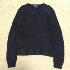 90s Polo by Ralph Lauren ケーブルニット ネイビー S