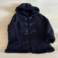 COMME CA ISM ブラックダッフルコート 120A