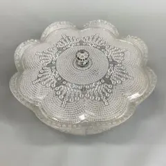 花形 プラスチック 菓子入 蓋付き 鉢 透明