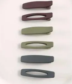 ヘアクリップ　３色　6個セット　マット　おしゃれ　ヘアアレンジ