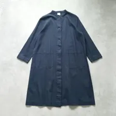ビュルデサボン　コットンヘリンボン 　ダブルポケットロングコート　ライトアウター