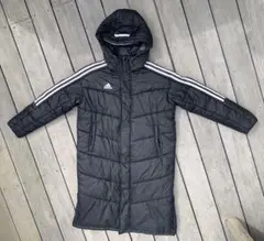 adidas 黒 ダウンコート フード付き150㎝