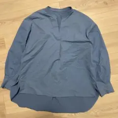 OPAQUE.CLIP ブルー　Vネック 長袖シャツ　L