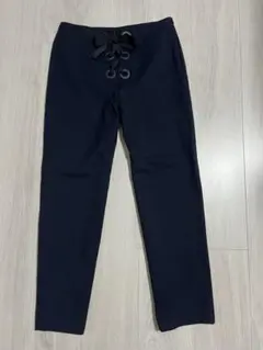 ZARA ネイビー リボンアップスラックス S〜M パンツ