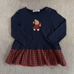 familiar クマ刺繍 長袖Tシャツ90サイズ