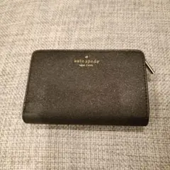 kate spade 二つ折り財布 ブラック　ラメ　ケイトスペード