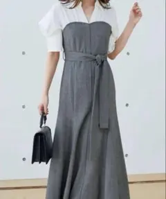 MERCURYDUO シャツドッキング配色ワンピース