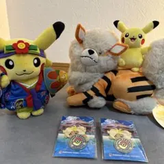 ポケモンセンター シンガポール ぬいぐるみ 2点 ピンバッジ セット