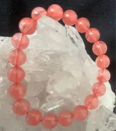 ピンク天然石ビーズブレスレット