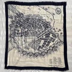 manipuri ウール&シルク　大判ストール　マニプリ　ハンブルク　古地図