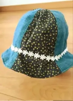 バケットハット　チューリップハット　帽子 リバーシブル ベビー 50cm