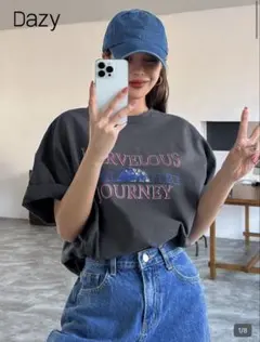 SHEIN Dazy グレー オーバーサイズ Tシャツ