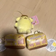 ポムポムプリン　ぬいぐるみキーホルダー　キャラメルポーチ