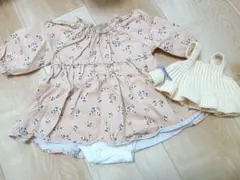 petit main 花柄ロンパース 80