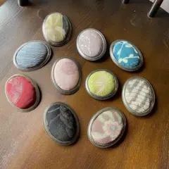 布製 ブローチ 10個セット ハンドメイド ヴィンテージ アクセサリー