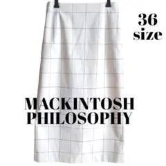 MACKINTOPHILOSOPHY　チェック柄ロングスカートサイズ36 日本製