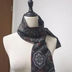 着物リメイク　大島紬（絹）ハンドメイド　細目ストール　保温、保湿