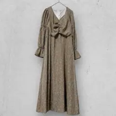 シャーリング ロングワンピース