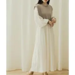 SENSE OF PLACE ワンピース マジョリカプリーツドッキングワンピース