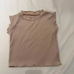 100cm ベージュ メロウ ノースリーブ トップス タンクトップ