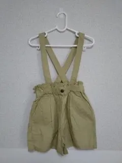 サスペンダー付きハーフパンツ 110cm ベージュ