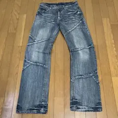 希少レア】再構築 サイドスリット フレア 襤褸 デニム パンツ - メルカリ