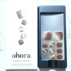 ★ohora★P Wavy Crema★オホーラネイルシールフット10枚①のサムネイル