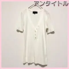 UNTITLED アンタイトル　半袖　リブニット　Vネック　Mサイズ