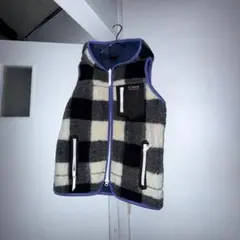 X-girl ボア ベスト ギンガムチェック マップポケット y2k 平成