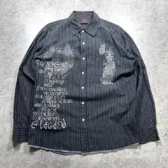 00s【archive】skull graphic shirt/Y2K/髑髏/柄