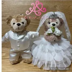 ダッフィーシェリーメイウェディングコスチュームぬいぐるみバッチサイズ用