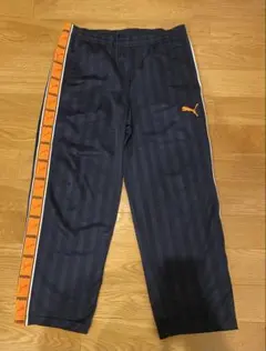 PUMA ネイビー ストライプ ジャージ Lサイズ