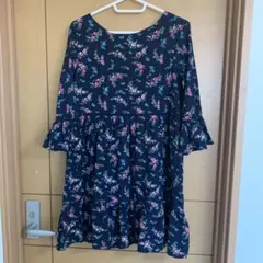 GAP KIDS 花柄 七分袖 ワンピース XL
