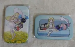 ポケモン　スクエア缶バッジ　リーリエ＆コスモッグ