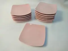 ◆ 新品未使用品 ◆ 　ピンク 角小皿 ×12枚セット