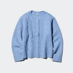新品 UNIQLO GIRLS スフレヤーンカーディガン