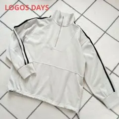LOGOS DAYS　ラインハーフジップ ラメトレーナー