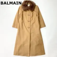 BALMAIN ロングコート フォックスファー カシミヤ100% キャメル Mのサムネイル