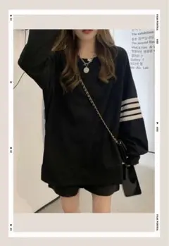 新品　トップス　お洒落　長袖　トレーナー　ワンポイント　ロゴ